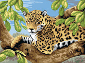 Leopard In Tree - Junior Large Paint By Number Kit 15.25"X11.25"