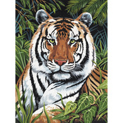Tiger In Hiding - Junior Small Paint By Number Kit 8.75"X11.75"