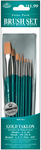 Brush Set Value Pack Gold Taklon 10/Pkg - Shd 2,6,10 Rnd 1,3,5 Dt 3,2,0 Flat 5/8