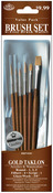 Brush Set Value Pack Gold Taklon 6/Pkg - Rnd 1,3,5 Filbert 4 Scrpt 1 Glz/Wsh 3/8