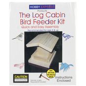Log Cabin Bird Feeder - Unfinished Wood Kit
