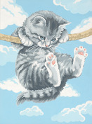 Hang On Kitty - Paint Works Paint By Number Kit 9"X12"