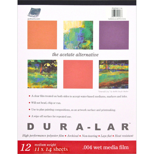 Grafix > 11X14 - Duralar Clear .004 Wet Media Pad 12 Sheets: A