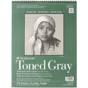 80lb Gray 24 Sheets - Strathmore Toned Sketch Paper Pad 11"X14"