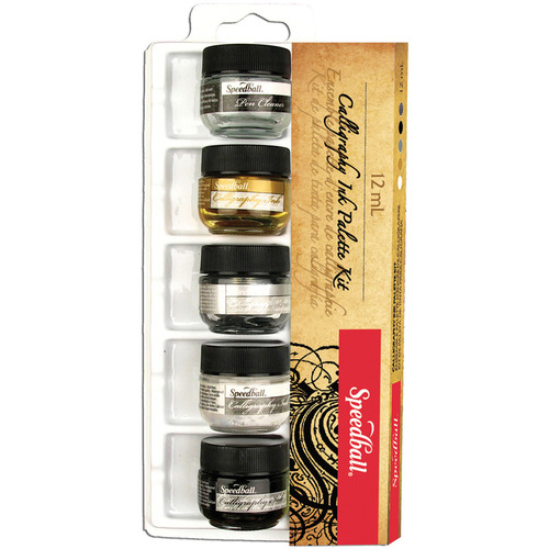 Calligraphy Ink Palette Kit in White By Speedball, 10-color, 12ml
