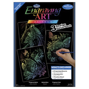 Rainbow-Fish/Butterflies/Birds - Foil Engraving Art Kit Value Pack 8.75"X11.5"