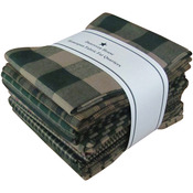 Green - Homespun 18"X21" Fat Quarters 12pcs