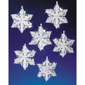 Snow Crystals 3.5" Makes 6 - Holiday Beaded Ornament Kit