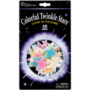 Colorful Twinkle Stars 40/Pkg - Glow In The Dark Pack