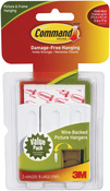 White 3 Hooks and 6 Strips - Command Large Wire-Backed Picture Hangers