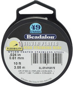 Silver Plated - Stringing Wire 49-Strand .024"(.61mm) Diameter 10'/Pkg