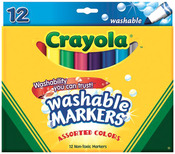Assorted Colors 12/Pkg - Crayola Broad Line Washable Markers