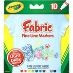 Crayola Fine Line Fabric Markers 10/Pkg