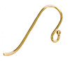 Gold Elegance 14k Gold Plated Beads and Findings - Small Ball Hooked Earring 8/P