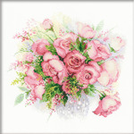 Watercolor Roses Counted Cross Stitch Kit
