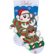 18" Long - Sock Monkey Stocking Felt Applique Kit