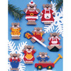 7 Count - Christmas Teddy Bears Ornaments Plastic Canvas Kit
