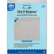 Pellon Stick-N-Washaway Stabilizer - White 8.5"X11" 5/Pkg