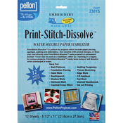 White 8.5"X11" 12/Pkg - Print-Stitch-Dissolve Stabilizer For Embroidery