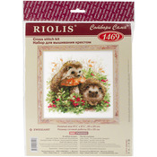 9.75"X9.75" 14 Count - Hedgehogs In Lingonberries Counted Cross Stitch Kit