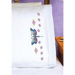 20"X30" - Dragonfly Pillowcase Pair Stamped Cross Stitch