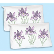 Stamped Pillowcase Shams 2/Pkg - Iris