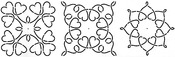 5" C. L. Loopy Heart Blocks 6"X18" - Quilt Stencils By Barbara Chainey