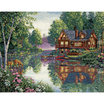 16"X12" 18 Count - Gold Collection Cabin Fever Counted Cross Stitch Kit