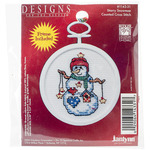 2.5" Round 18 Count - Starry Snowman Mini Counted Cross Stitch Kit