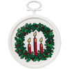 2.5" Round 18 Count - Holiday Wreath Mini Counted Cross Stitch Kit