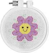 3" Round 11 Count - Kid Stitch Flower Power Mini Counted Cross Stitch Kit