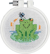3" Round 11 Count - Kid Stitch Soggy Froggy Mini Counted Cross Stitch Kit