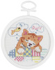 2.5" Round 18 Count - Dreaming Kitty Mini Counted Cross Stitch Kit