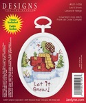2.75" Oval 18 Count - Let It Snow Mini Counted Cross Stitch Kit