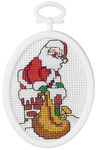 2.75" Oval 18 Count - Down The Chimney Mini Counted Cross Stitch Kit