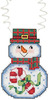 3"X2.25" 14 Count - Holiday Wizzers Snowman With Candy Cane Counted Cross Stitch