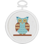 2.5" Round 18 Count - Owl Mini Counted Cross Stitch Kit
