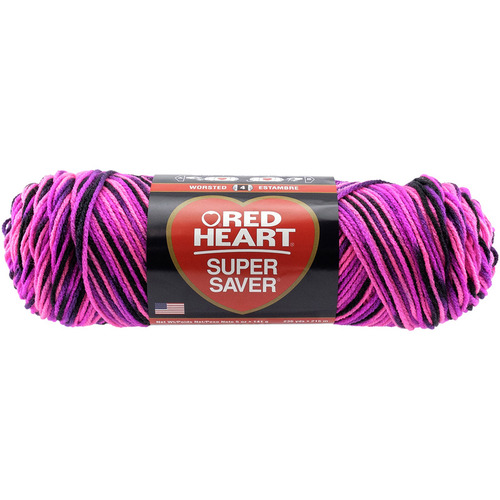 Red Heart Super Saver Grape Fizz Yarn, 1 Each, Purple