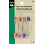 Assorted Colors 4/Pkg - Baby Safe Diaper Pins