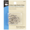 Nickel - Extra-Large Hooks & Eyes 3/Pkg