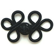 Black 3"X1-3/4" - Rayon Braid Frog Closure