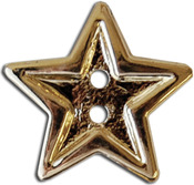 Bright Gold Star 2-Hole 7/8" 3/Pkg - Slimline Buttons Series Funtastics