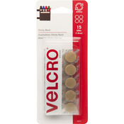 Beige - VELCRO(R) Brand STICKY BACK Coins 5/8" 15/Pkg