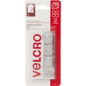 Clear - VELCRO(R) Brand Thin Fasteners Squares 7/8" 12/Pkg
