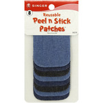 Assorted Denim - Peel N Stick Reusable Patches 3"X2" 8/Pkg