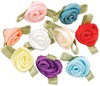 Assorted Colors - Ribbon Roses 40/Pkg