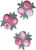 Pink & White Flowers - Wrights Iron-On Appliques 3/Pkg
