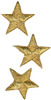 Gold Metallic Stars - Wrights Iron-On Appliques 3/Pkg