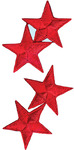 Red Stars - Wrights Iron-On Appliques 4/Pkg