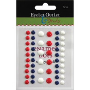 Red/White/Blue - Eyelet Outlet Adhesive-Back Enamel Dots 52/Pkg
